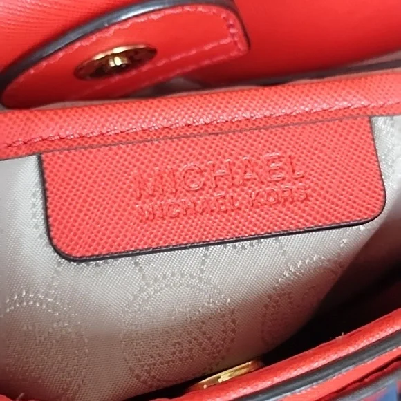 Michael Kors Red Large Hamilton Lock Tote Hobo Bag - Picture 10 of 14